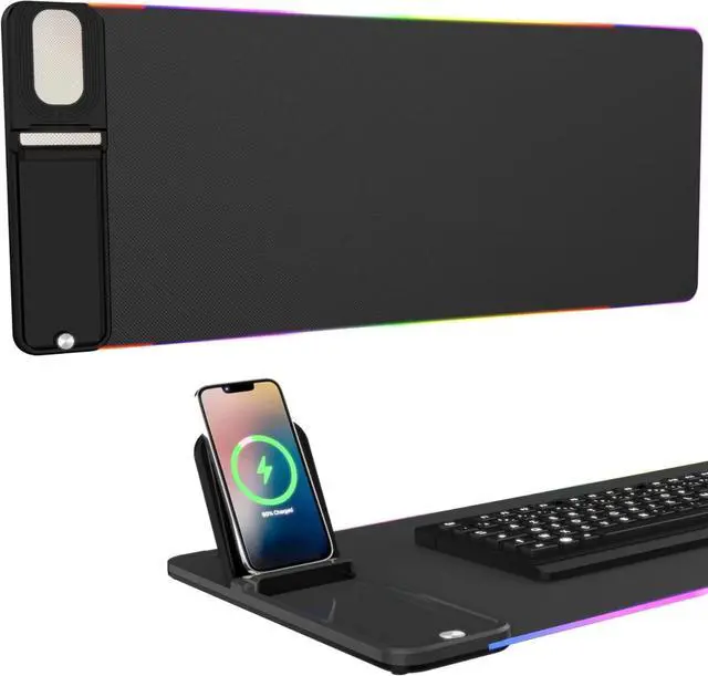 Main image of Birthday Gifts for Men Women,Wireless Phone Charger with Mouse Pad,15W Fast Wireless Charging Desk Mat with for MacBook PC Laptop Computer