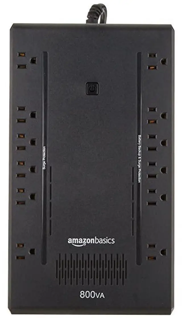 Alt view image 2 of 3 - Basics Standby UPS 800VA 450W Surge Protector Battery Backup 12 Outlets