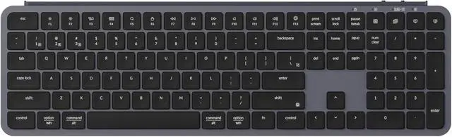 Alt view image 2 of 5 - Full-Size Ultra-Slim Wireless ZMK Custom Keyboard, Triple-Mode 2.4 G/Bluetooth 5.2/Wired Programmable, Lightweight Quiet Key Space Gray