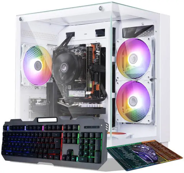 Main image of Prebuilt Gaming PC Desktop Computer,AMD Ryzen R5 5500 Desktop,Operating at A Frequency of 3.6-4.2 GHz,GTX1660 Super Graphics Card with 6GB GDDR6 Video Memory,16GB RAM, 1TB NVME SSD,WiFi 5.0,RGB Fan x4