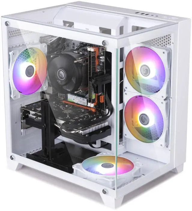 Alt view image 6 of 7 - Gaming PC Desktop Computer,Intel Core i7 Desktop,Operating at A Frequency of 3.4GHz,GTX1660Super Graphics Card with 6GB GDDR6 Video Memory,16GB RAM, 1TB NVME SSD,WiFi 5.0,RGB Fan x4,White