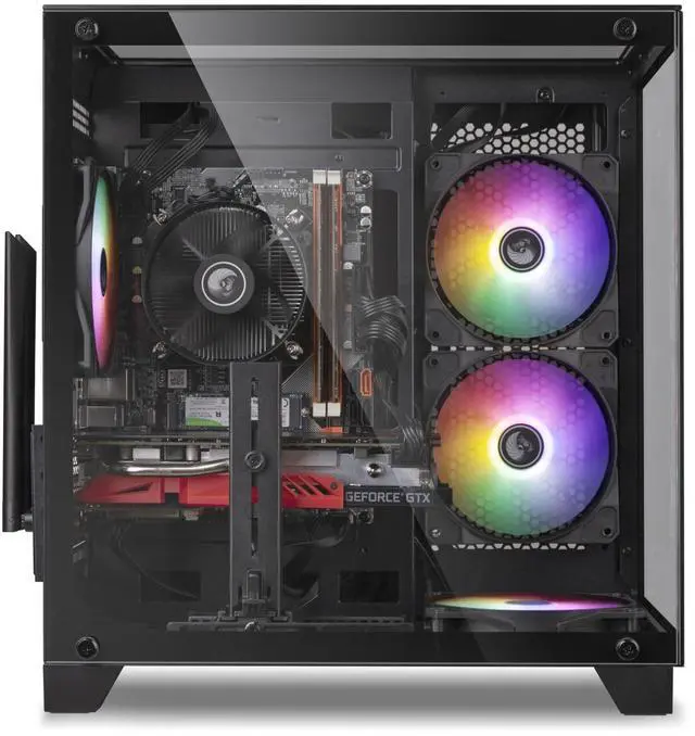 Alt view image 6 of 7 - Prebuilt Gaming PC Desktop Computer,Intel Core i5 Desktop,Operating at A Frequency of 3.2-3.6 GHz,RX550 Graphics Card with 4GB GDDR5 Video Memory,16GB RAM, 512GB NVME SSD,WiFi5,RGB Fan x4 Windows 11