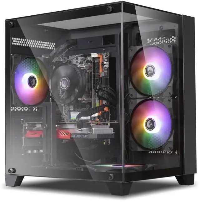 Alt view image 7 of 7 - Prebuilt Gaming PC Desktop Computer,Intel Core i5 Desktop,Operating at A Frequency of 3.2-3.6 GHz,RX550 Graphics Card with 4GB GDDR5 Video Memory,16GB RAM, 512GB NVME SSD,WiFi5,RGB Fan x4 Windows 11