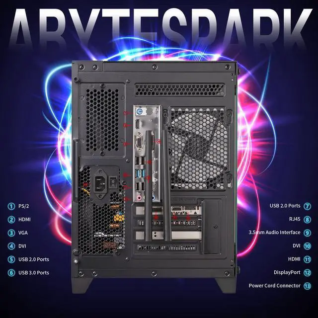 Alt view image 3 of 6 - Prebuilt Gaming PC Desktop Computer,Intel Core i7 Desktopup to 3.9GHz,GTX1660Super Graphics Card with 6GB GDDR6 Video Memory,16GB DDR4 RAM, 1TB NVME SSD,WiFi 5.0,RGB Fan x4,Suitable for gaming