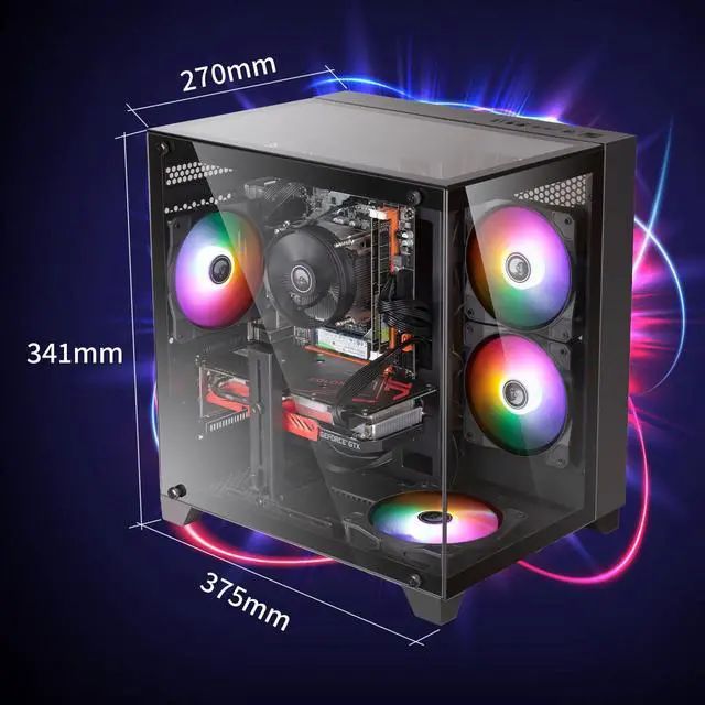 Alt view image 5 of 6 - Prebuilt Gaming PC Desktop Computer,Intel Core i7 Desktopup to 3.9GHz,GTX1660Super Graphics Card with 6GB GDDR6 Video Memory,16GB DDR4 RAM, 1TB NVME SSD,WiFi 5.0,RGB Fan x4,Suitable for gaming