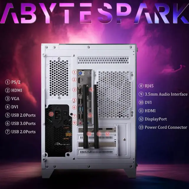 Alt view image 3 of 7 - Prebuilt Gaming PC Desktop Computer,Core i7 7700 Desktop,Operating at A Frequency of 3.6-4.2 GHz,RTX 4060 Graphics Card with 8GB GDDR6 Video Memory,16GB RAM, 1TB NVME SSD,WiFi 5.0,RGB Fan x4