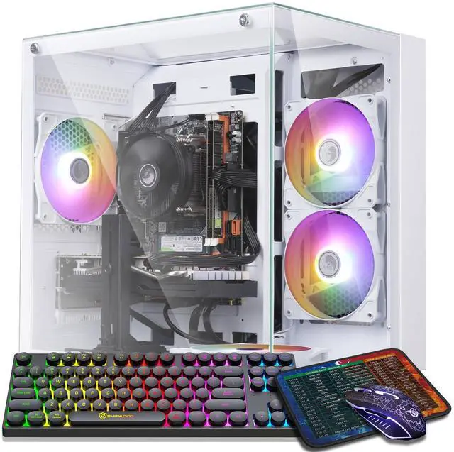 Alt view image 2 of 7 - Prebuilt Gaming PC Desktop Computer,Core i7 7700 Desktop,Operating at A Frequency of 3.6-4.2 GHz,RTX 4060 Graphics Card with 8GB GDDR6 Video Memory,16GB RAM, 1TB NVME SSD,WiFi 5.0,RGB Fan x4