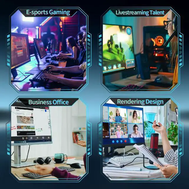 Alt view image 3 of 7 - Prebuilt Gaming PC Desktop Computer,AMD Ryzen R5 5500 Desktop,Operating at A Frequency of 3.6-4.2 GHz,RX590 Graphics Card with 8GB GDDR5 Video Memory,16GB RAM, 1TB NVME SSD,WiFi 5.0,RGB Fan x4