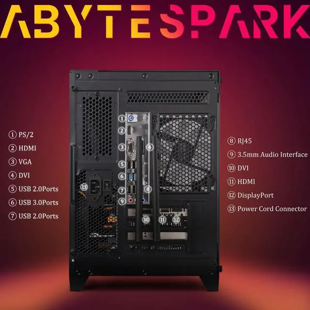 Alt view image 4 of 7 - Prebuilt Gaming PC Desktop Computer,AMD Ryzen R5 5500 Desktop,Operating at A Frequency of 3.6-4.2 GHz,RTX2060 Graphics Card with 6GB GDDR6 Video Memory,16GB RAM, 1TB NVME SSD,WiFi 5.0,RGB Fan x4