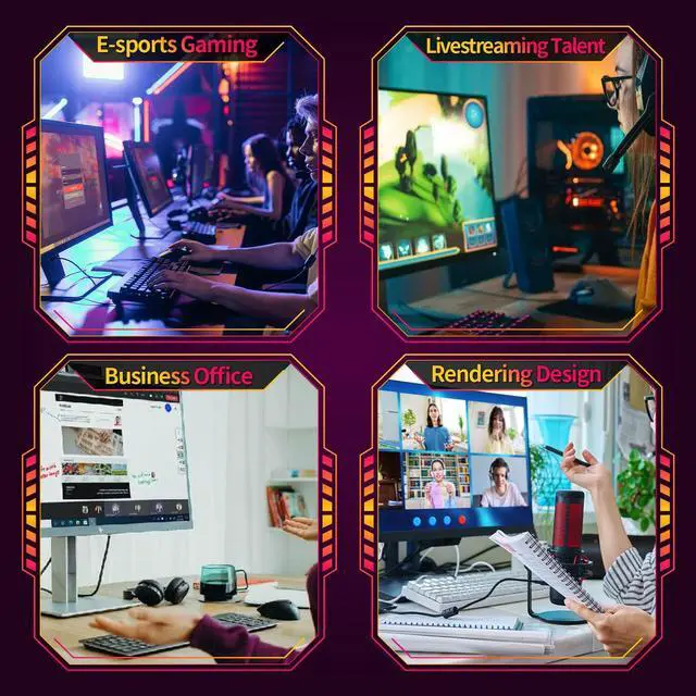 Alt view image 6 of 7 - Prebuilt Gaming PC Desktop Computer,AMD Ryzen R5 5500 Desktop,Operating at A Frequency of 3.6-4.2 GHz,RTX2060 Graphics Card with 6GB GDDR6 Video Memory,16GB RAM, 1TB NVME SSD,WiFi 5.0,RGB Fan x4