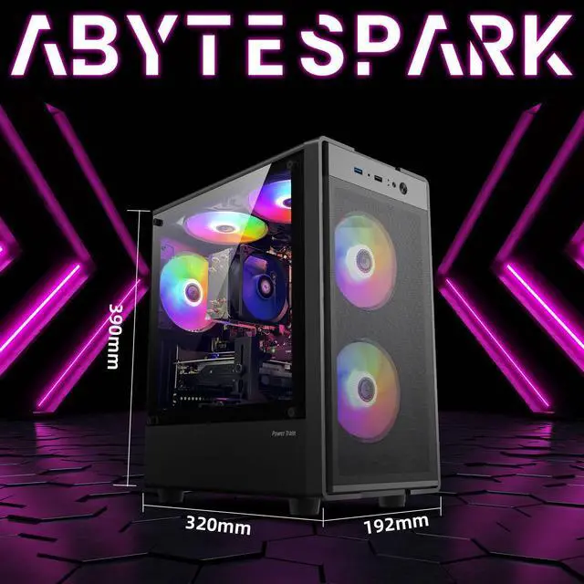 Alt view image 6 of 7 - Prebuilt Gaming PC Desktop Computer,Intel Core i7 Desktop,Operating at A Frequency of 3.4-3.9 GHz,RX590 Graphics Card with 8GB GDDR5 Video Memory,16GB RAM, 1TB NVME SSD,WiFi 5.0,RGB Fan x5