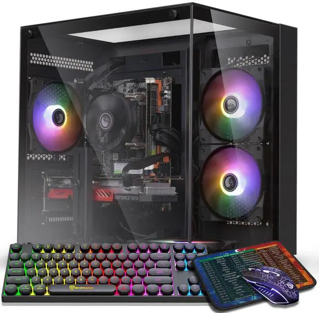 Main image of Gaming PC Desktop Computer,Intel Core i7 Desktop,Operating at A Frequency of 3.4-3.9GHzRTX3050 Graphics Card with 8GB GDDR6 Video Memory,16GB RAM, 512GB SSD,WiFi 5.0,RGB Fan x4,Black