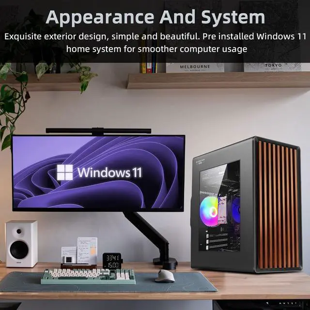 Alt view image 6 of 7 - Tower Business Desktop Computer PC - Intel 14th Generation Core i7-14650HX 16 cores and 24 Threads, 16GB DDR4 3200 RAM, 1TB M.2 NVME SSD,Windows 11 Home,WiFiHDMI,RJ-45,Wired Keyboard & Mouse.
