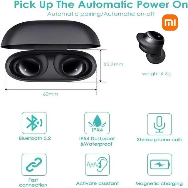 Alt view image 3 of 6 - Xiaomi Redmi Buds 3 Lite Wireless Bluetooth Headphones 5.2 Bluetooth Headphones Sports Headphones in-Ear Headphones black