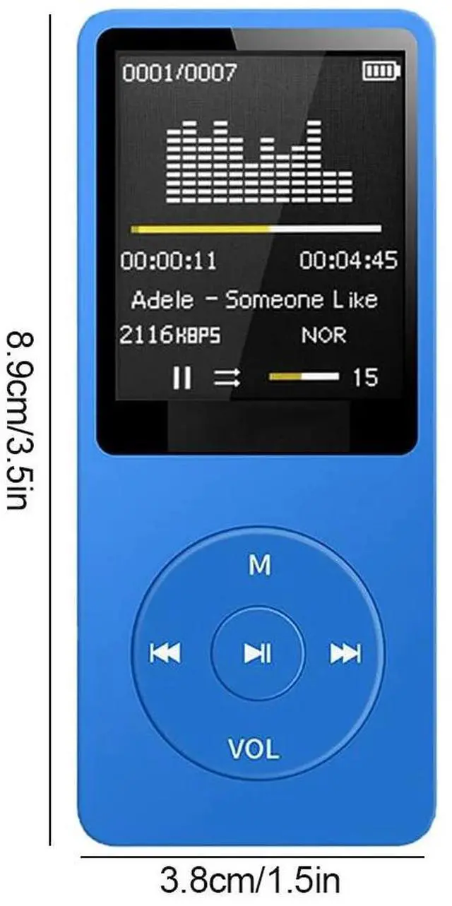 Alt view image 3 of 6 - MP3 Player USB Charging Record Digital Display Screen Media Lossless Portable Pocket Sports Running Walking Music Play Pink