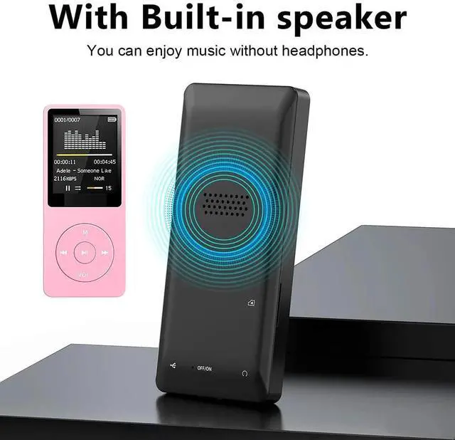 Alt view image 6 of 6 - MP3 Player USB Charging Record Digital Display Screen Media Lossless Portable Pocket Sports Running Walking Music Play Pink