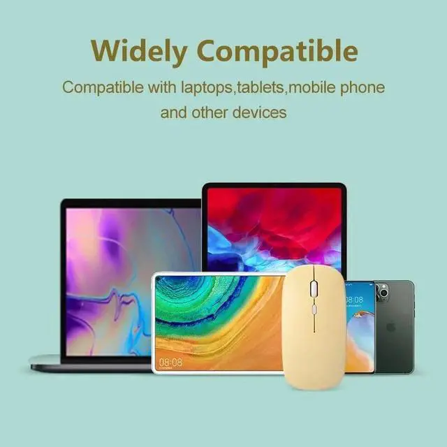 Alt view image 6 of 6 - Wireless Bluetooth Mouse for IPad Samsung Huawei Lenovo MiPad Android Windows Tablet Battery Mouse for Laptop Notebook Computer Purple