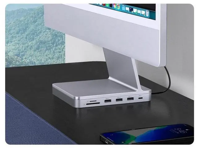 Main image of USB C Hub 7 in 1 Docking Station to Gigabit LAN 3 Port USB Card Reader for 2021 IM Accessories