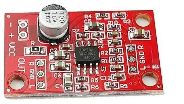 Main image of AD828 Stereo Dynamic Microphone Preamplifier Board Pickup Preamplifier Module DC 3.8V-15V MIC Preamplifier Module