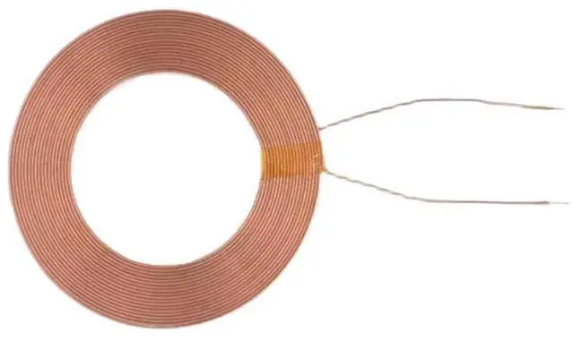 Main image of 10pcs OD 50mm Hollow Copper Mobile Power Inductor Coil 20uh Inductor Toroidal Coil Flat DIY Induction Charging Coil