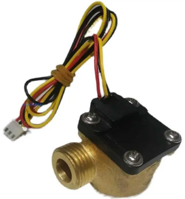 Main image of High temperature resistant brass boiling water hot water liquid turbine flowmeter 4-point flow sensor