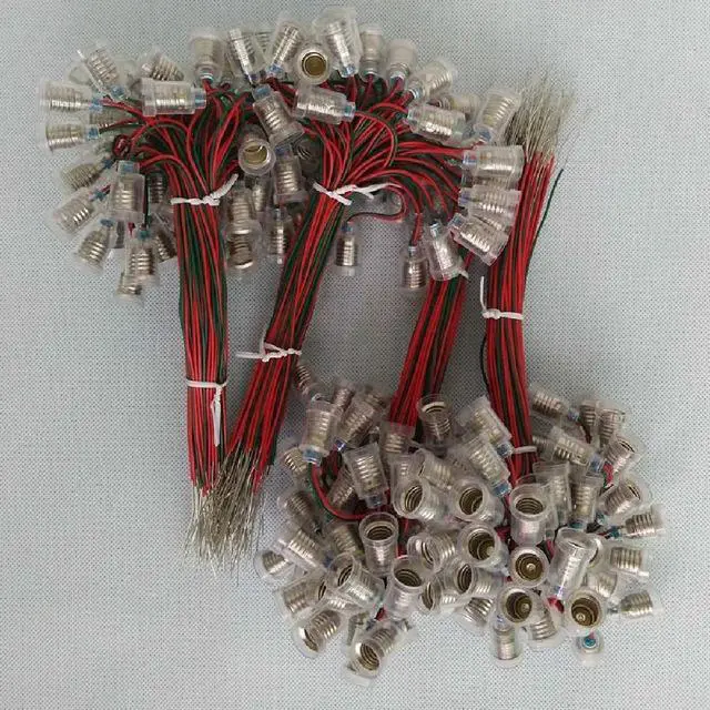 Main image of 100pcs E10 screw-type long strip lamp holder 23011 small lamp holder suitable for physics teaching experiments