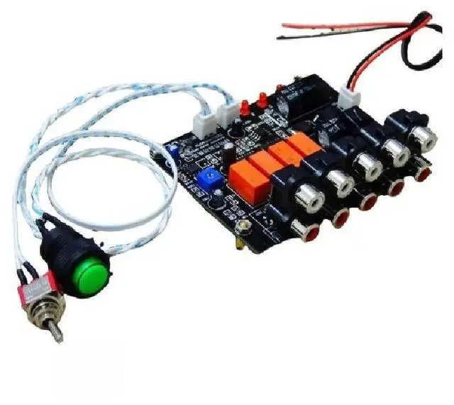 Main image of 4 channels, 4 inputs, 1 output, audio source automatic switcher, switchboard selector, manual and automatic