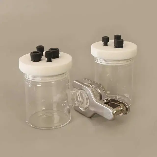 Main image of H-type sealed electrolyzer. H-type ion exchangeable membrane sealed electrolyzer.