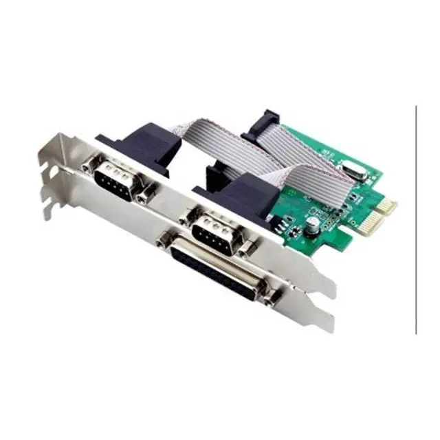 Main image of PCIE to COM RS232 expansion card PCIE to RS-232 PCI-E X1 card DB25 2XDB9 parallel serial port