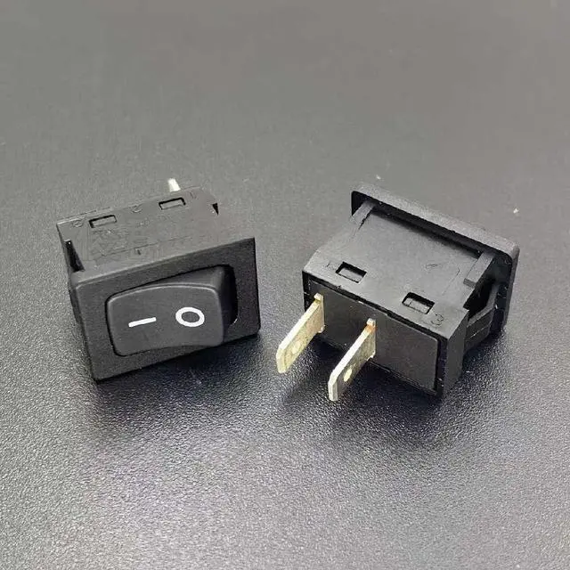 Main image of 10pcs/batch CRT-1115-0 CRT-1115-O Reset rocker switch 2-pin 2-speed power button 250V 10A