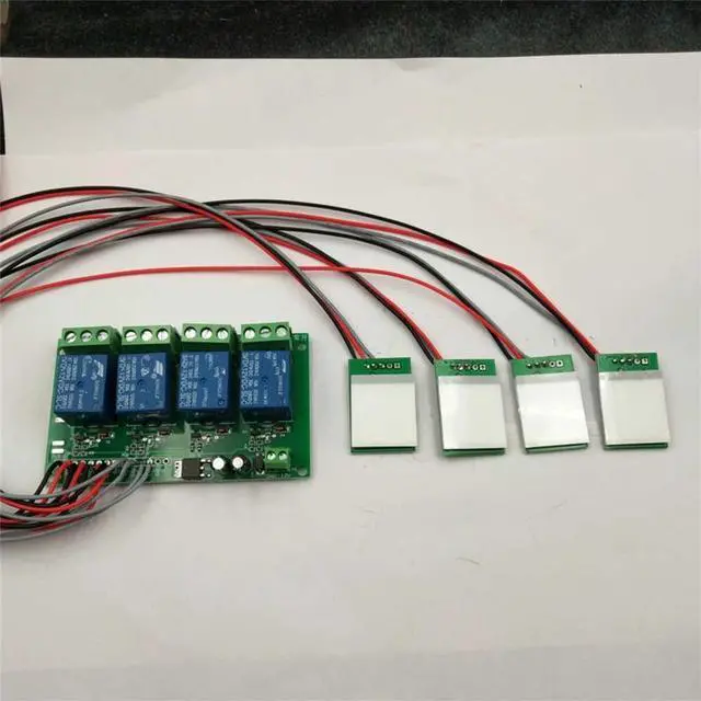 Main image of 12v2.4V 4-way relay module with 4 split touch buttons, dual-color LED self-locking inching function