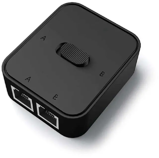 Main image of 2-port RJ45 CAT6 selector 1000MHz 2 inputs 1 output / 1 input 2 outputs