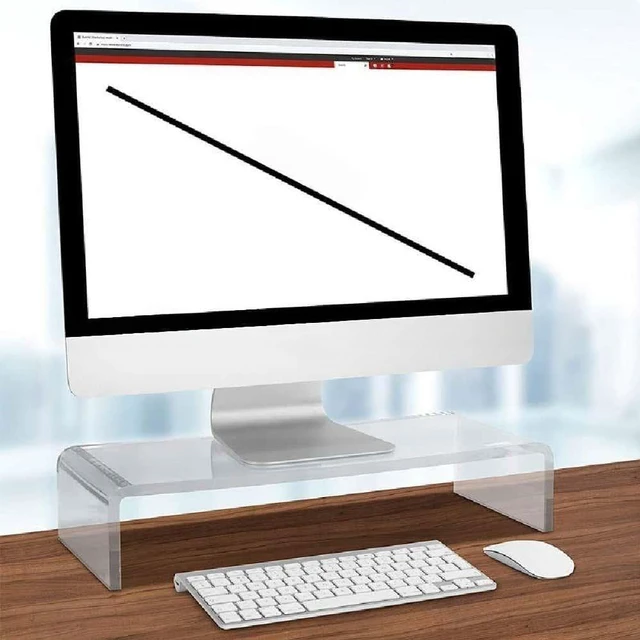 Main image of 587B Acrylic Raising Screen PC Transparent Raising Shelf, suitable for bedrooms, with extra storage space.