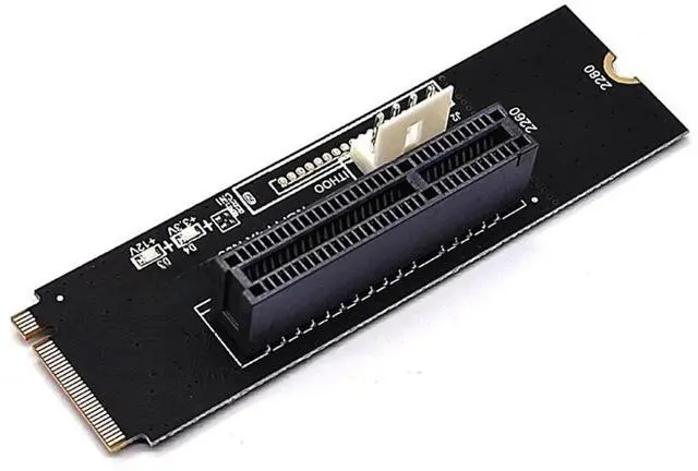 Main image of M2 to PCI-E 4X X1 slot riser card M2 M to PCI X4 adapter with LED indicator for miners