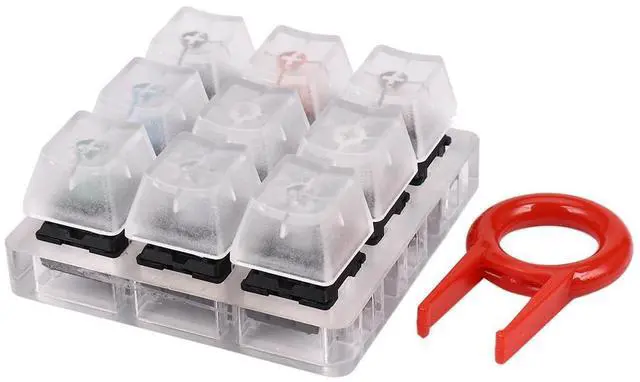 Main image of Acrylic Keyboard Tester 9 Transparent Plastic Keycap Sampler for Switches