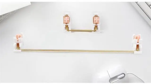 Main image of Gold-plated plate mounted stabilizer for custom mechanical keyboard 2U 6.25U (1+7, white pink)