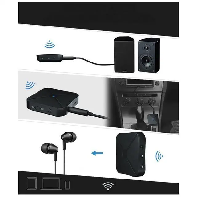 Main image of Bluetooth transmitter and receiver 2 in 1 stereo wireless multifunctional portable and convenient audio converter