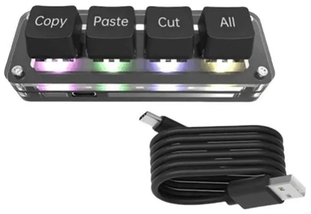 Main image of Mini 4-button select copy paste cut all shortcut keys one-handed keyboard game mechanical keyboard