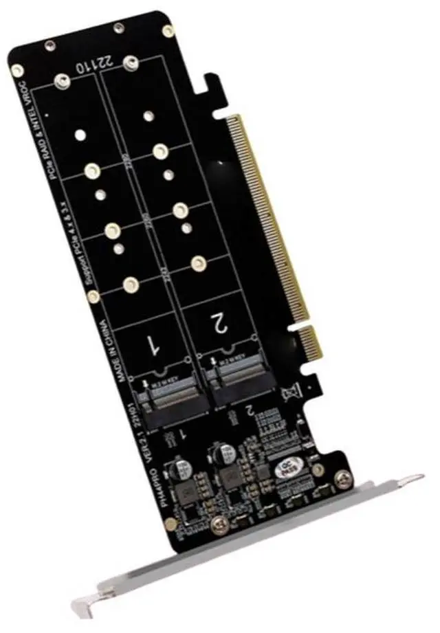 Main image of PCIE 4.0 dual-drive PCIeX16 to M.2 SSD expansion card, supports 4 M.2 M 2280 SSDs