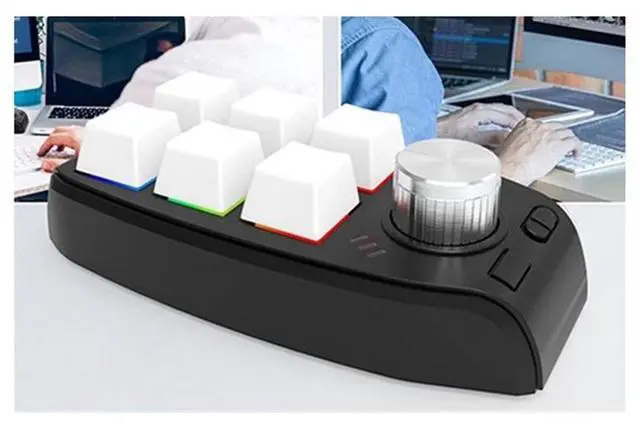 Main image of USB Custom Programming Macro Knob Keyboard 6 Key Copy Paste Mini Buttons for Gaming Mechanical Keyboard Black
