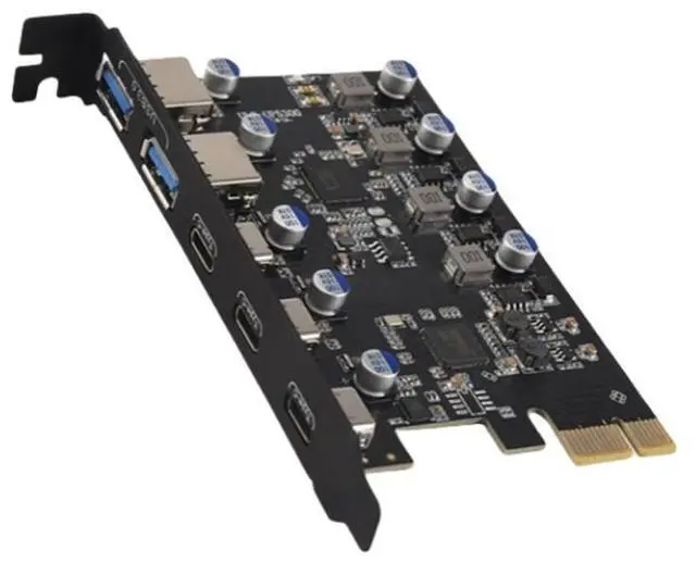 Main image of PCIe expansion card to 5 ports (3X USB C, 2X USB 3.0-A) PCI expansion card for 10/8/7 and M OS 10.8.2