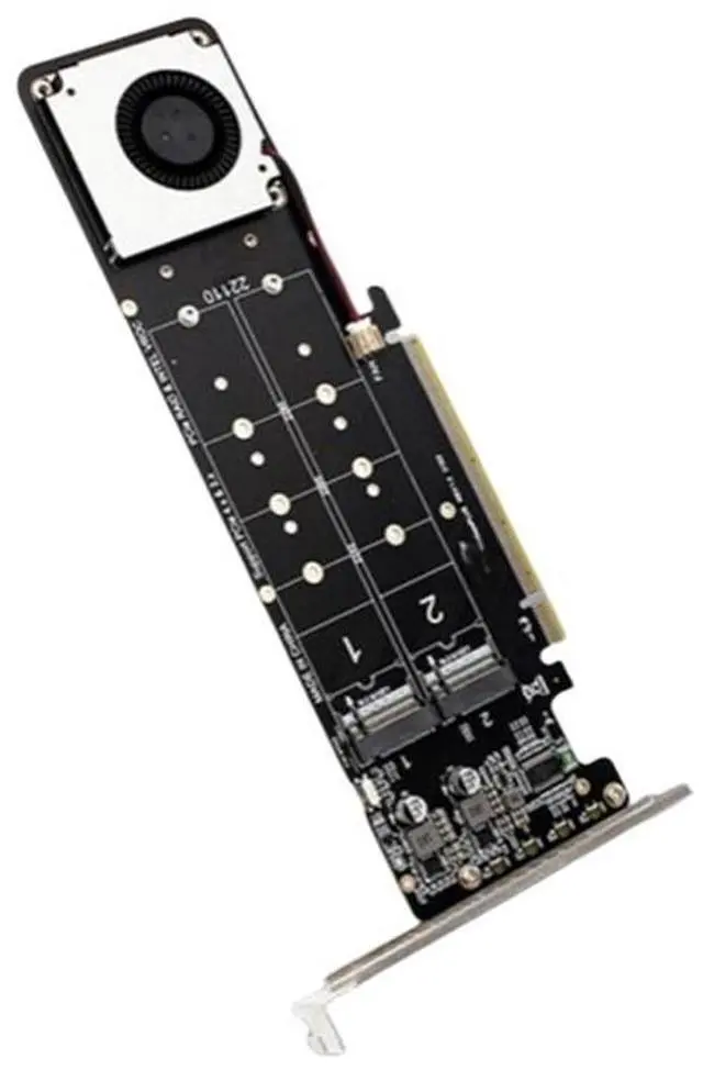 Main image of Double-sided 4-slot Raid PCI-E X16 split card PCI-E X16 to M.2 X4SSD RAID expansion card adapter
