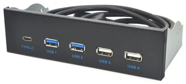 Main image of 5.25 inch USB3.1 2 front panel USB hub 2 USB3.0 ports + 2 USB2.0 ports + 1 port with -E connector