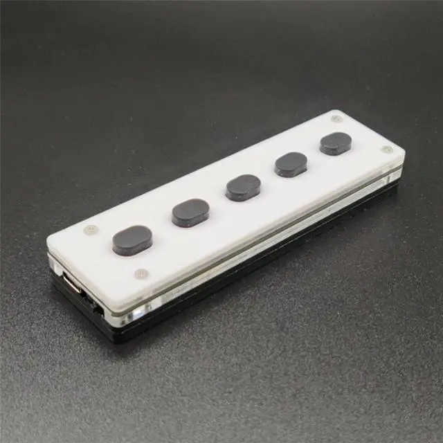 Main image of Silent Silicone Bluetooth Custom Programming Keyboard 5 Keys Keyboard Copy Paste USB Keyboard, Bluetooth + USB