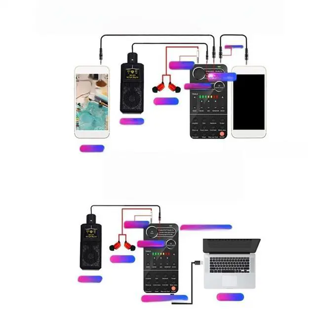 Main image of K9 voice changer live sound card 12 electric microphone live sound card suitable for mobile phone computer PC