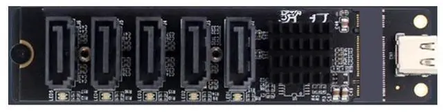 Main image of SATA3.0 5-port adapter card 6Gbps USB10G JM575+JMS580 for SATA SSD hard drive expansion