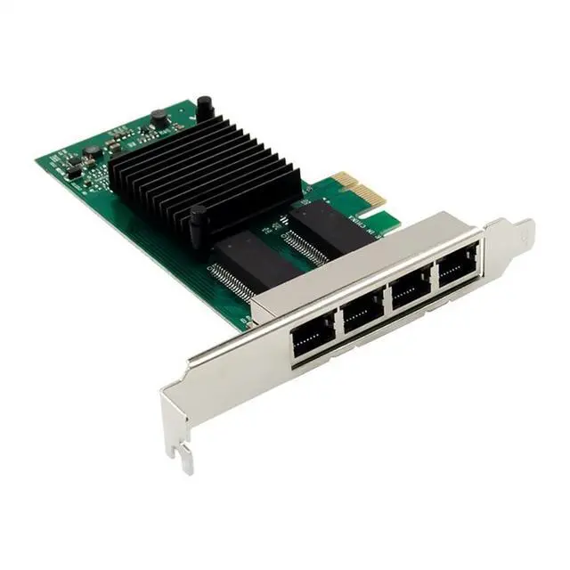 Main image of I340-T4 PCI-E X1 Gigabit Server Network Card 4 Ports RJ45 PCI 2.1 5GT/S 82580EB Gigabit Network Card