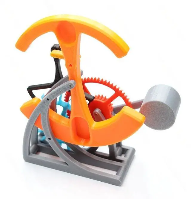 Main image of Simple mechanical pendulum clock principle model 3D printing parts assembly teaching large pendulum gear set