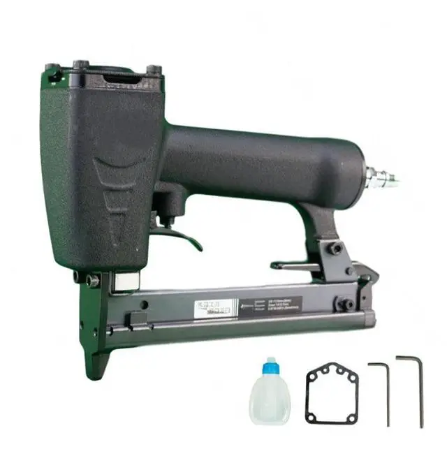 Main image of 425K pneumatic nail gun woodworking iron art rattan furniture aluminum tube 6MM narrow book machine rivet tool 10-25MM nails