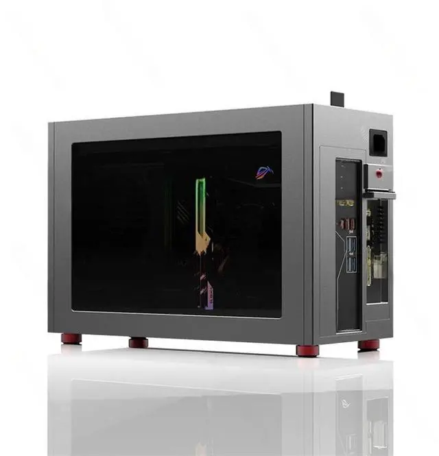 Main image of mini240 water cooling module chassis, all-aluminum double chamfer, tempered glass side